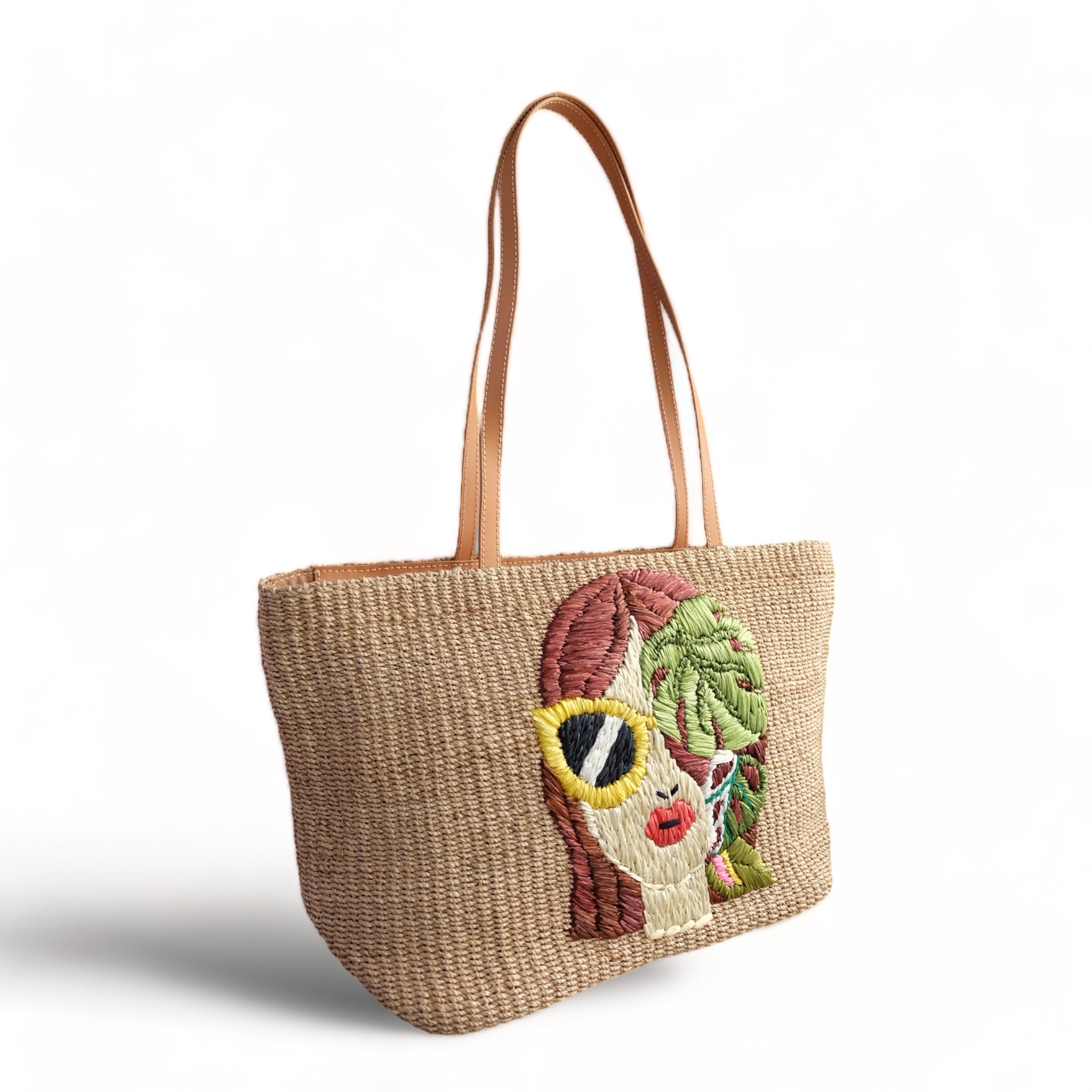 "Plantita" Embroidered Abaca Tote