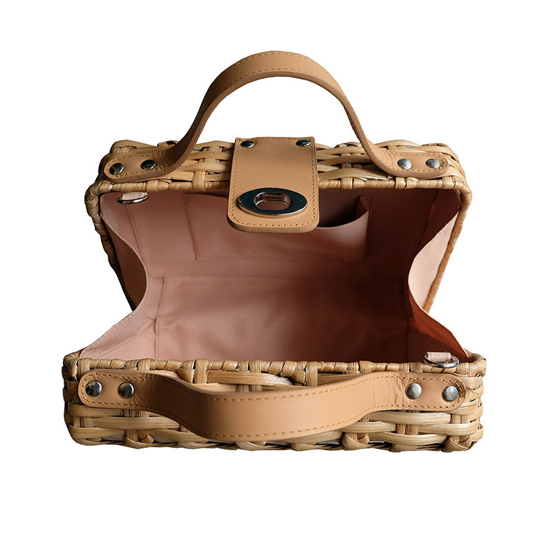 "Jacinta" Large Natural Rattan Bag