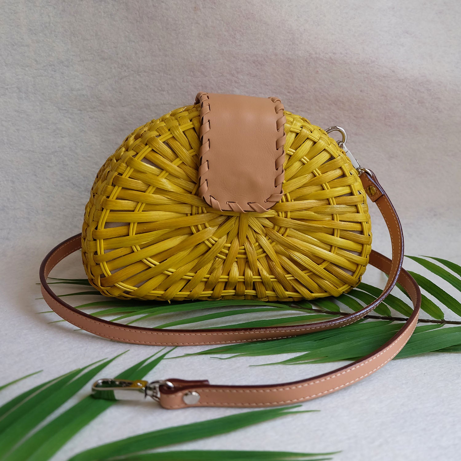 "Luna" Rattan Crossbody