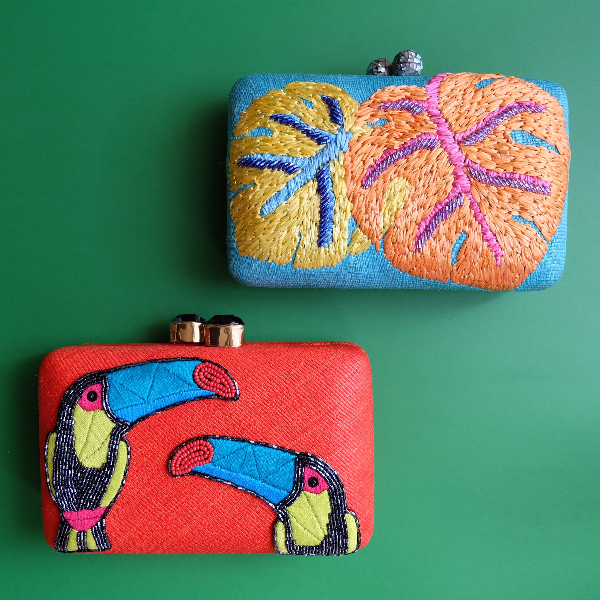 "Valeria" Toucan Embroidered Tinalak Clutch