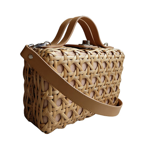 "Jacinta" Large Natural Rattan Bag