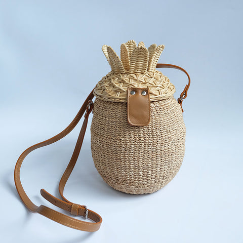 "Piña" Natural Abaca and Wicker Bag
